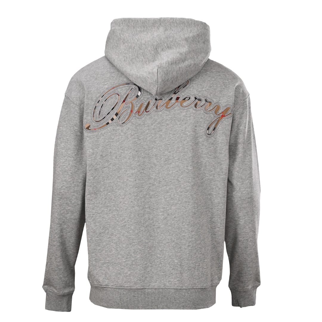Burberry  Check Cursive Logo Cotton Zip Hoodie for men