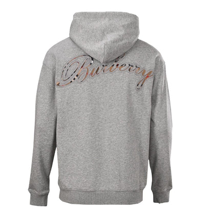 Burberry  Check Cursive Logo Cotton Zip Hoodie for men