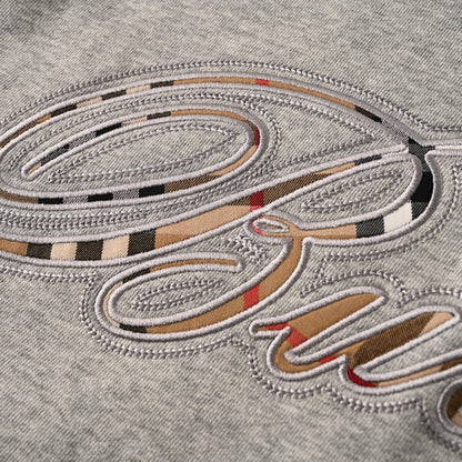 Burberry  Check Cursive Logo Cotton Zip Hoodie for men