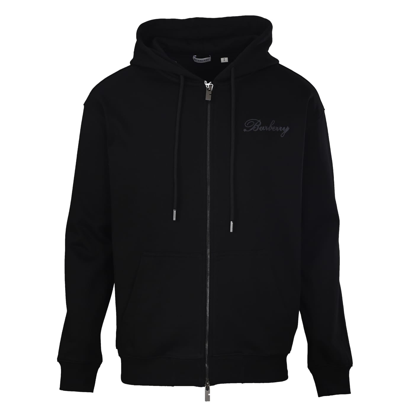 Burberry  Check Cursive Logo Cotton Zip Hoodie for men