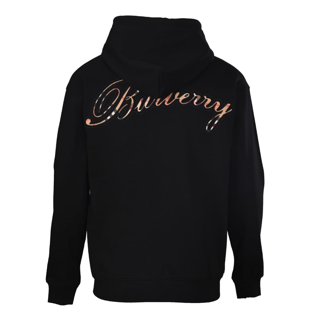 Burberry  Check Cursive Logo Cotton Zip Hoodie for men