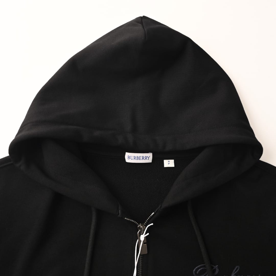 Burberry  Check Cursive Logo Cotton Zip Hoodie for men