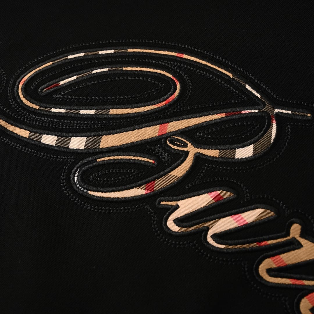 Burberry  Check Cursive Logo Cotton Zip Hoodie for men