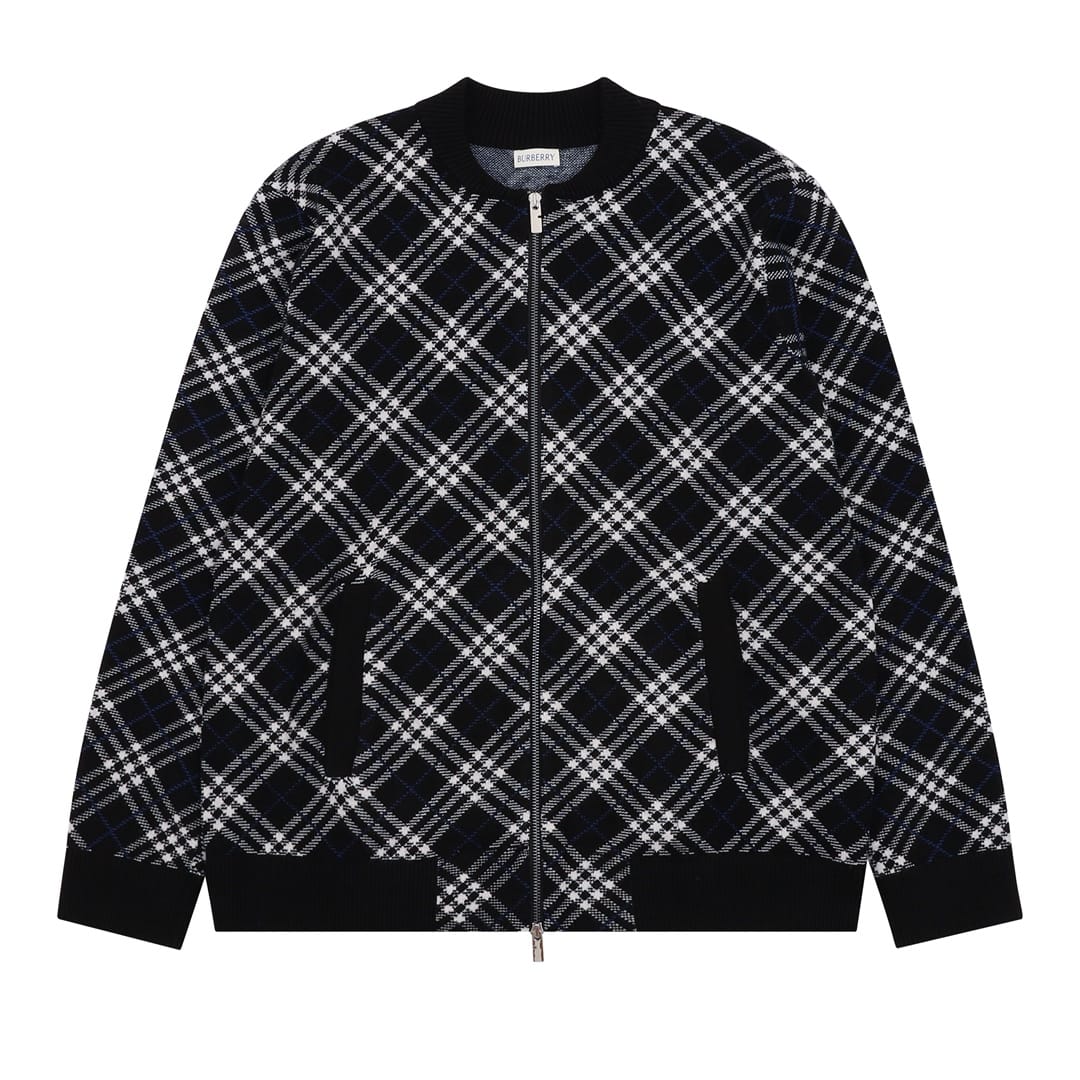 Burberry  Check Wool Blend Bomber Jacket for men