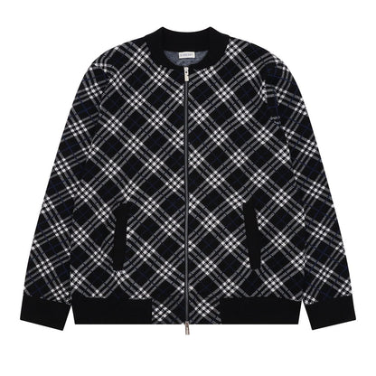 Burberry  Check Wool Blend Bomber Jacket for men