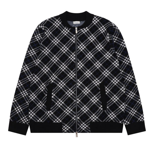 Burberry  Check Wool Blend Bomber Jacket for men