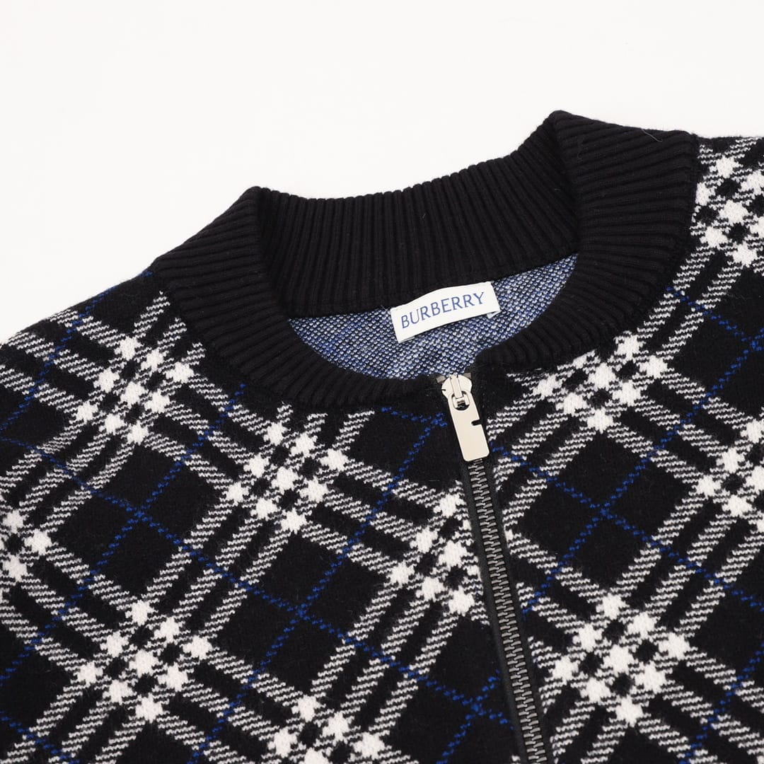 Burberry  Check Wool Blend Bomber Jacket for men