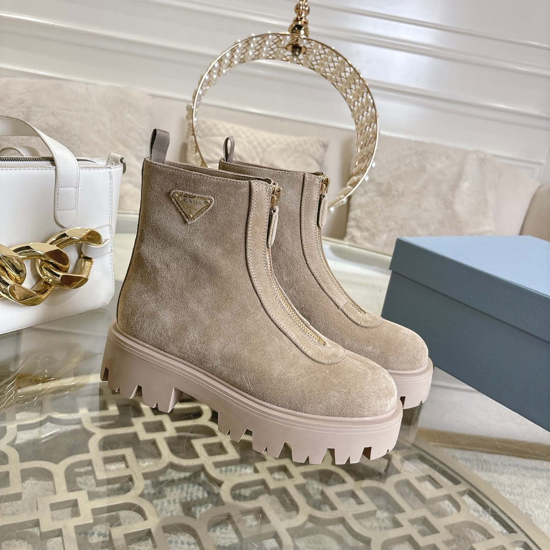 Prada  Suede booties with zip for women