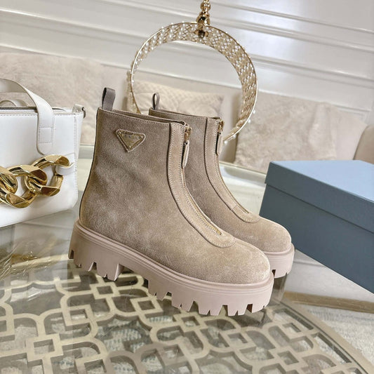 Prada  Suede booties with zip for women