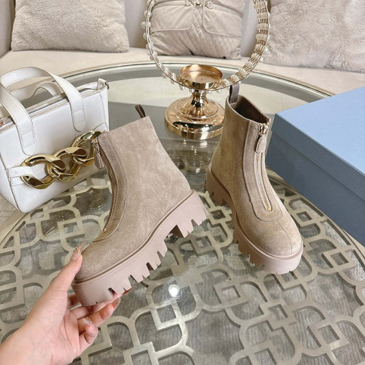 Prada  Suede booties with zip for women