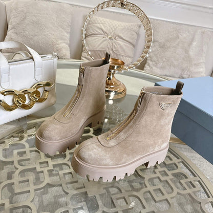 Prada  Suede booties with zip for women