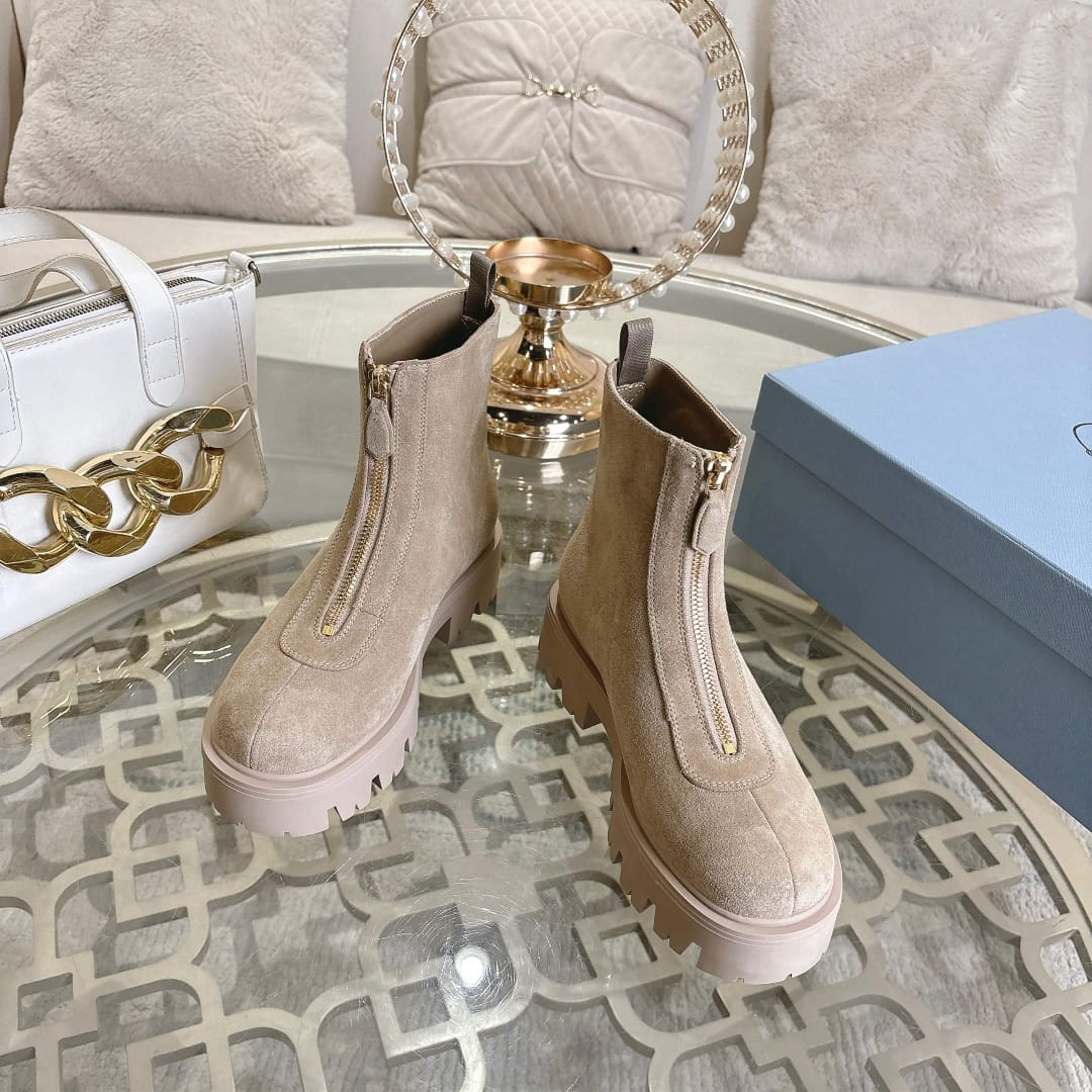 Prada  Suede booties with zip for women