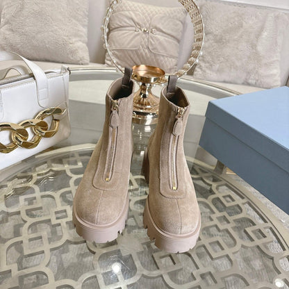 Prada  Suede booties with zip for women