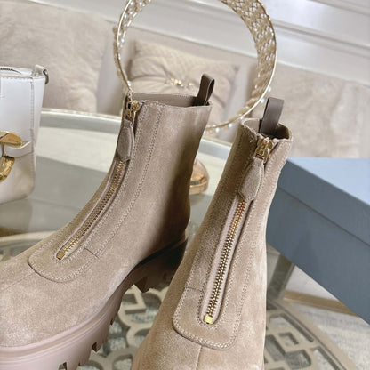 Prada  Suede booties with zip for women