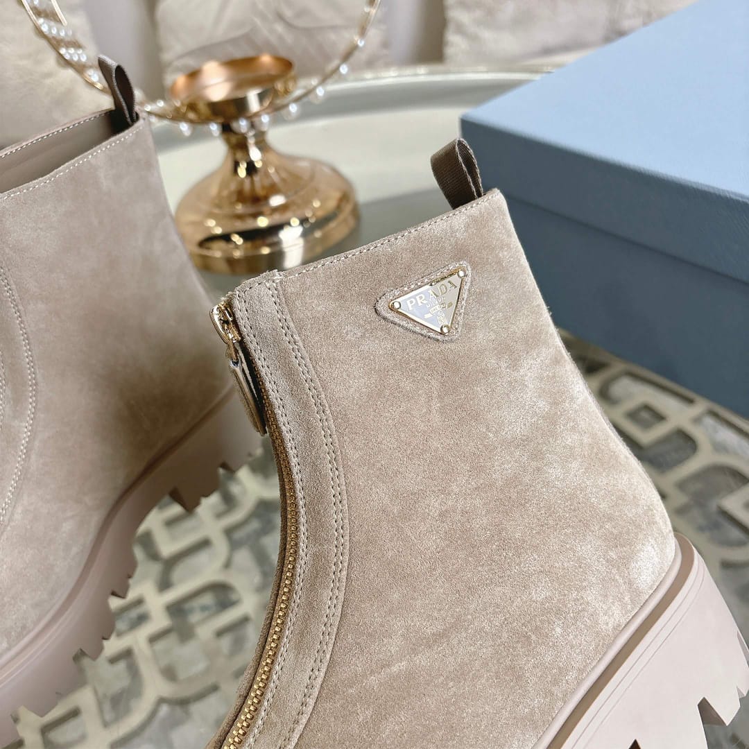 Prada  Suede booties with zip for women