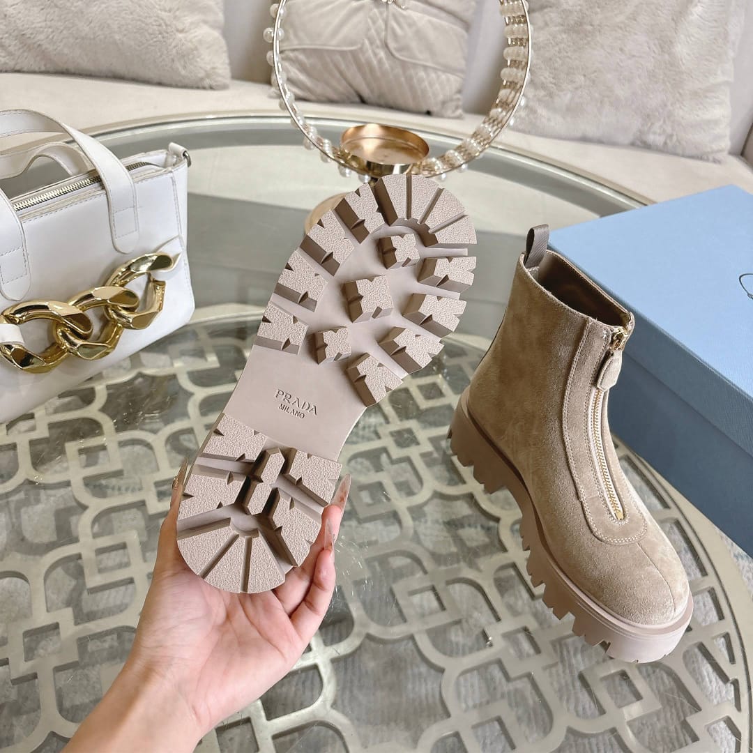 Prada  Suede booties with zip for women
