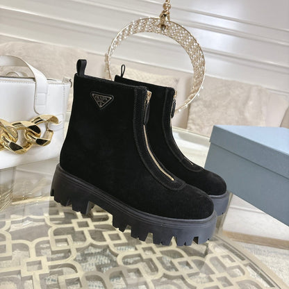 Prada  Suede booties with zip for women