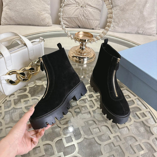 Prada  Suede booties with zip for women