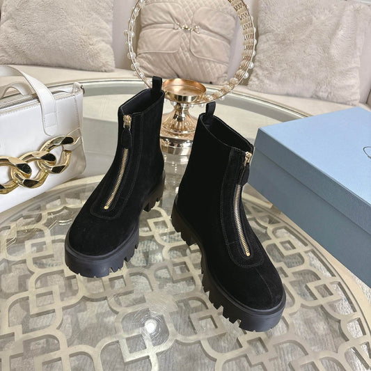 Prada  Suede booties with zip for women