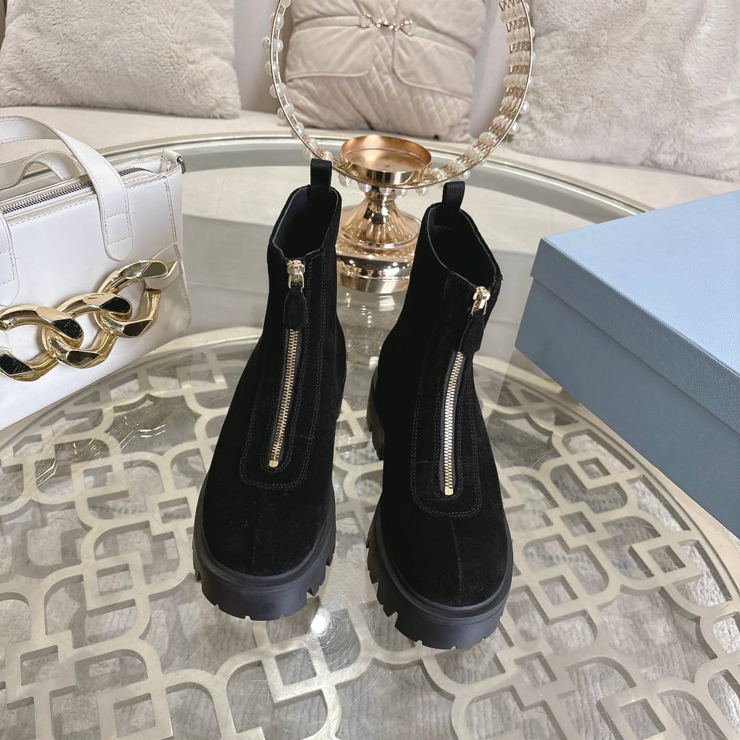 Prada  Suede booties with zip for women
