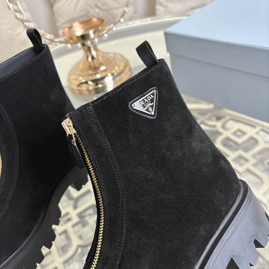 Prada  Suede booties with zip for women