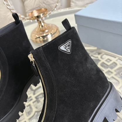 Prada  Suede booties with zip for women