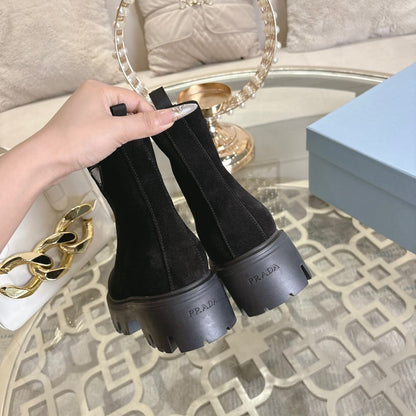 Prada  Suede booties with zip for women