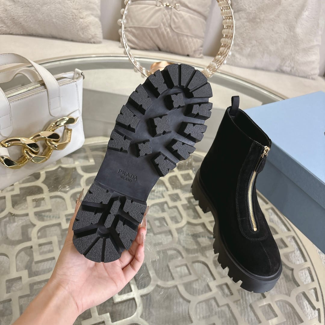 Prada  Suede booties with zip for women