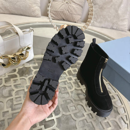 Prada  Suede booties with zip for women