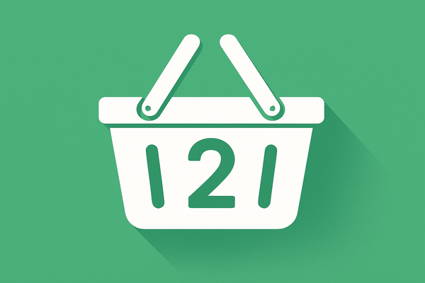 and make it in white basket and type 2 on it in white and green background