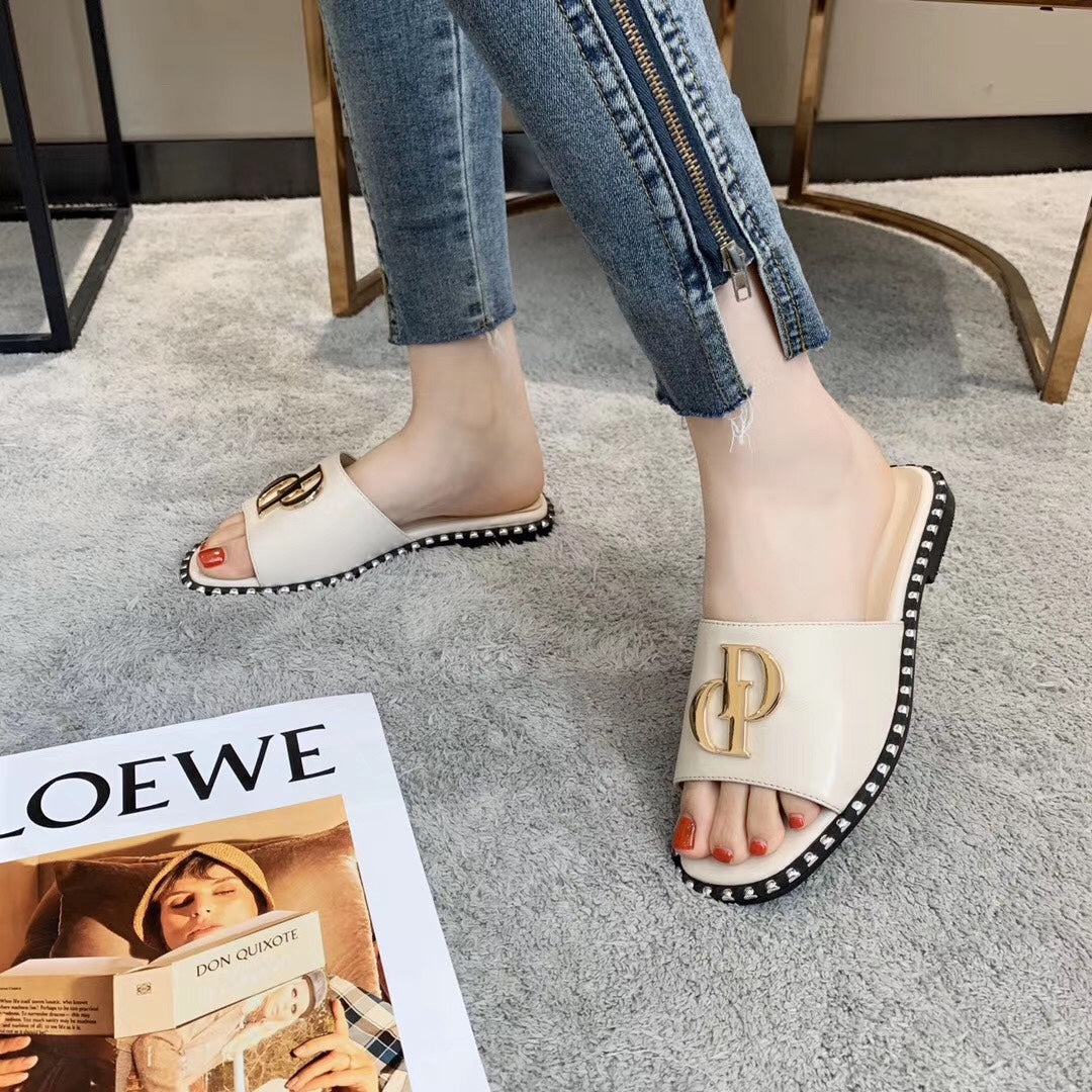 Dior Sandals Sliders in White for women