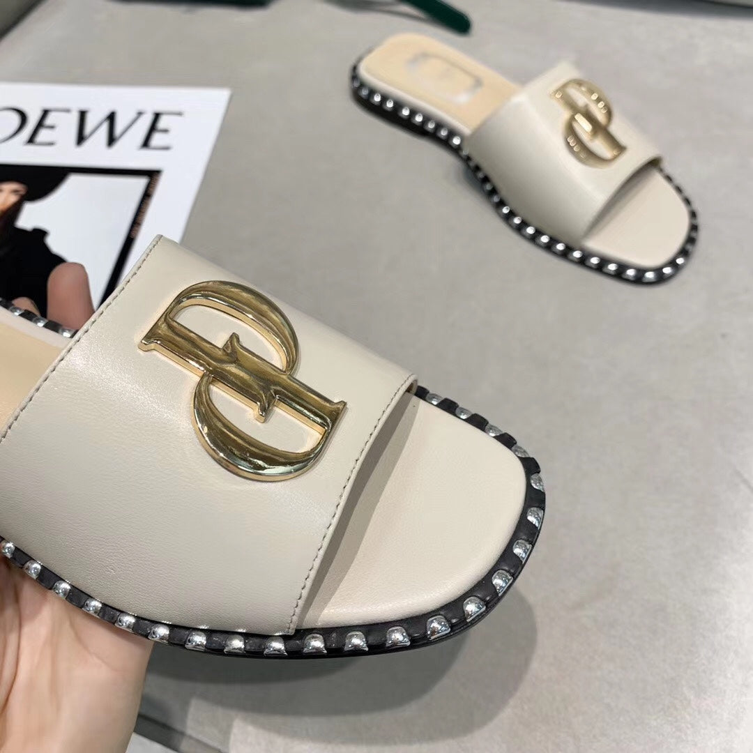 Dior Sandals Sliders in White for women