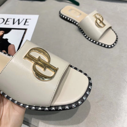 Dior Sandals Sliders in White for women