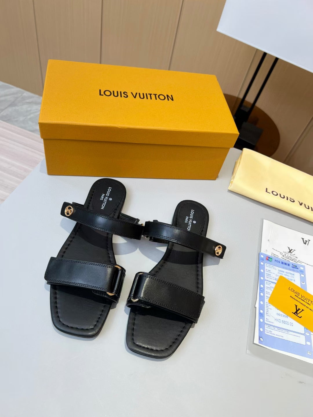Louis Vuitton Lambskin Slides for women