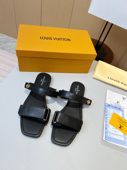 Louis Vuitton Lambskin Slides for women