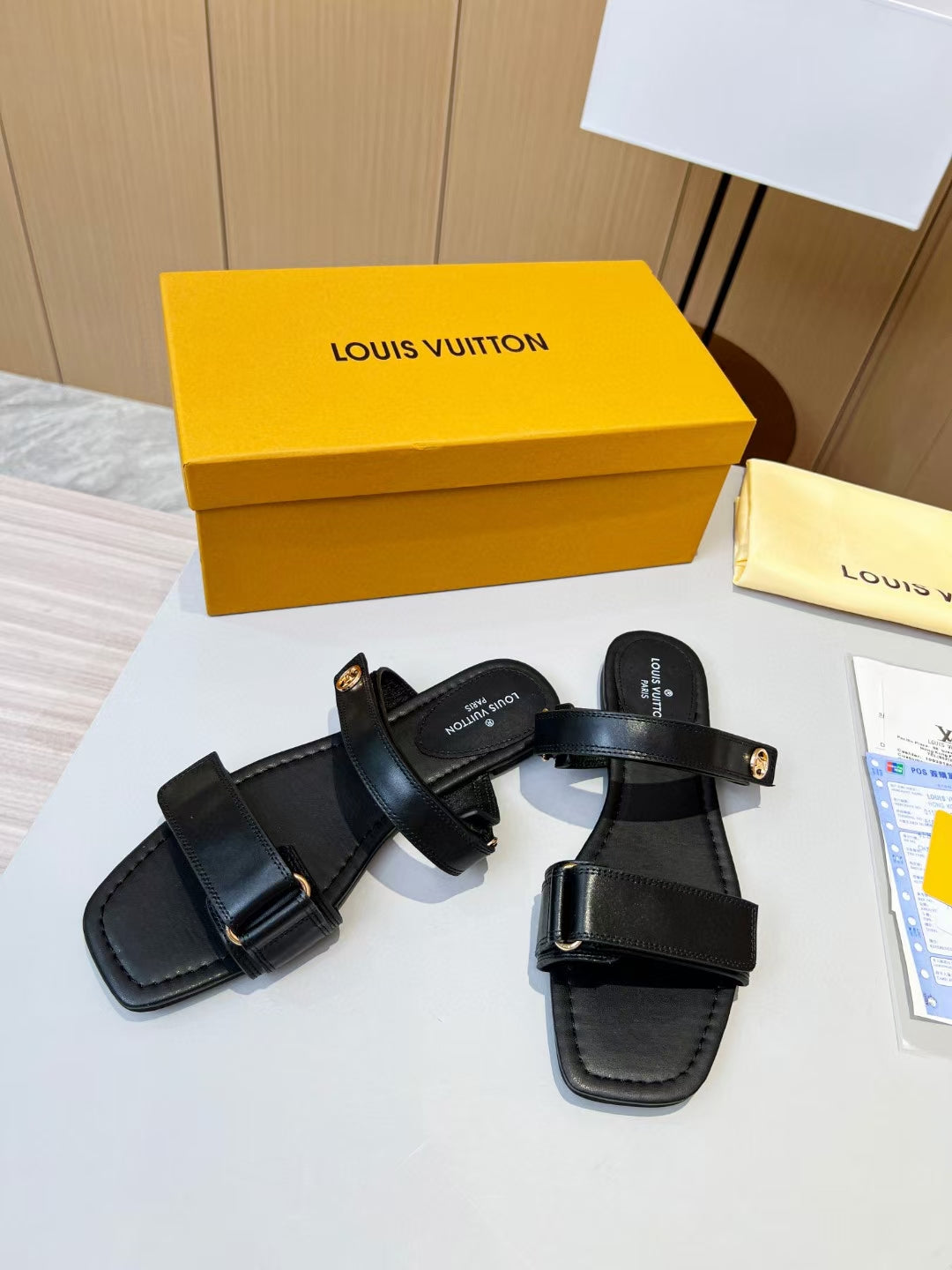 Louis Vuitton Lambskin Slides for women