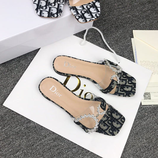 CHRISTIAN DIOR MONOGRAM CANVAS PRINT SLIDES for women