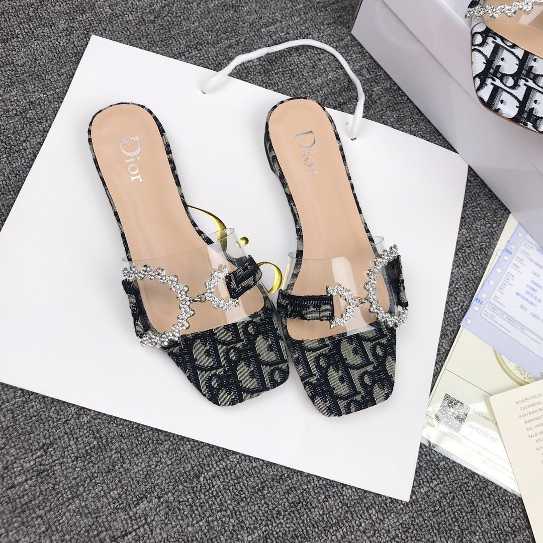 CHRISTIAN DIOR MONOGRAM CANVAS PRINT SLIDES for women