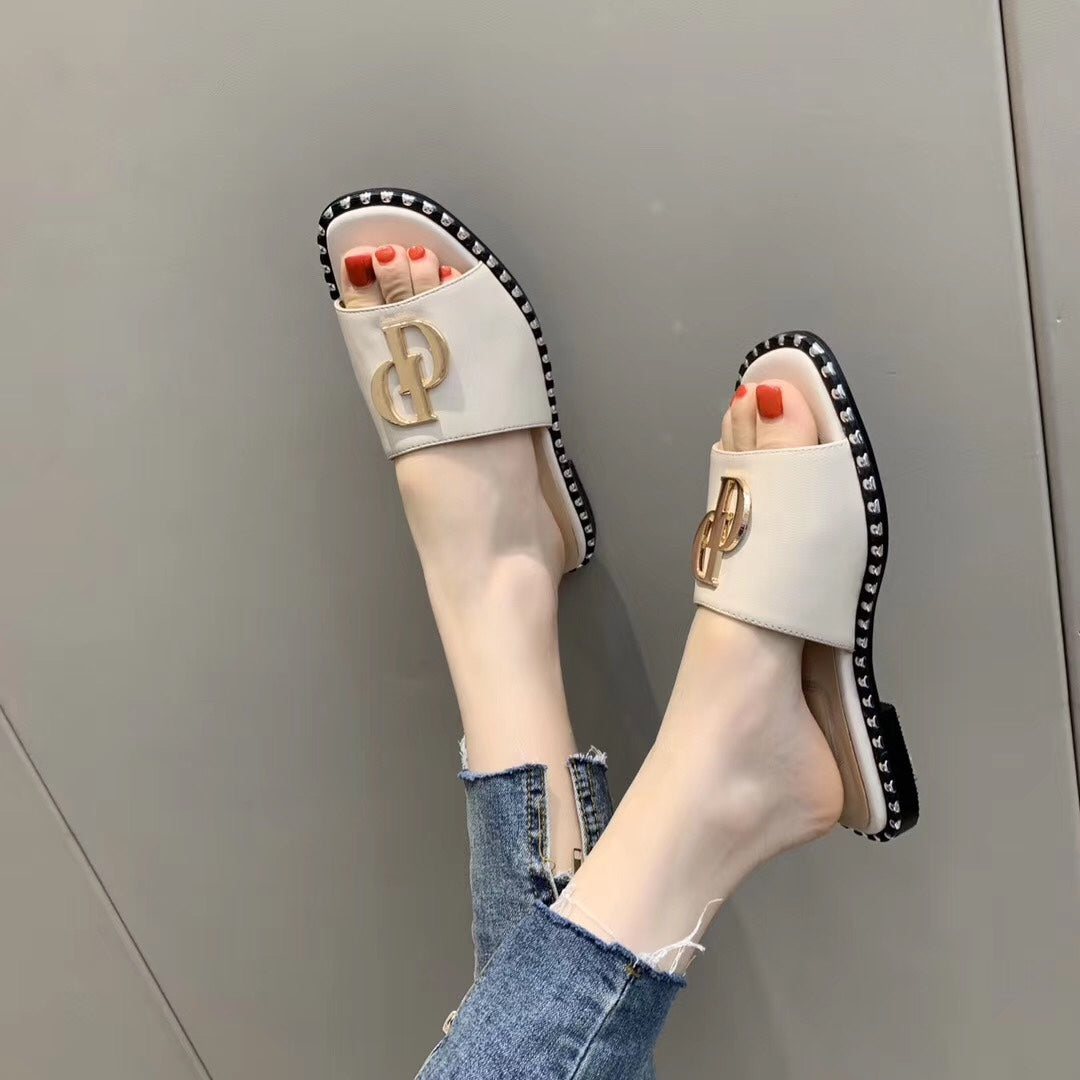 Dior Sandals Sliders in White for women