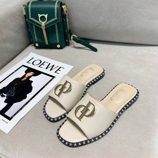 Dior Sandals Sliders in White for women