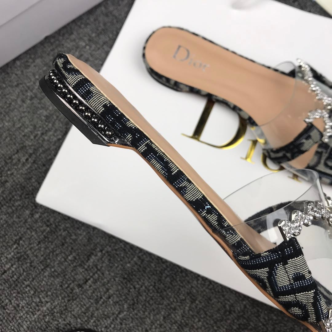 CHRISTIAN DIOR MONOGRAM CANVAS PRINT SLIDES for women