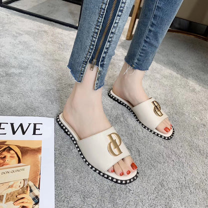 Dior Sandals Sliders in White for women
