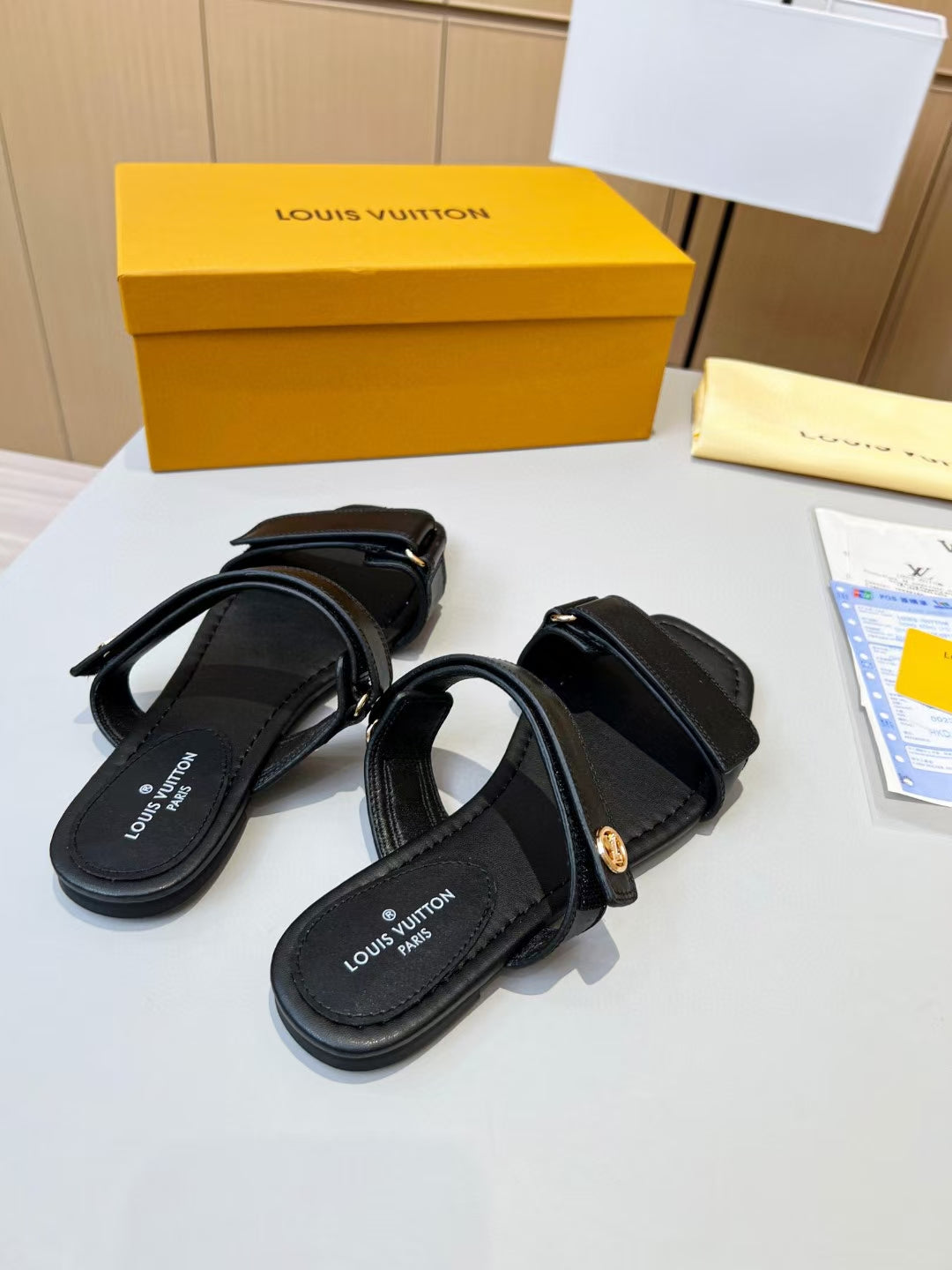 Louis Vuitton Lambskin Slides for women