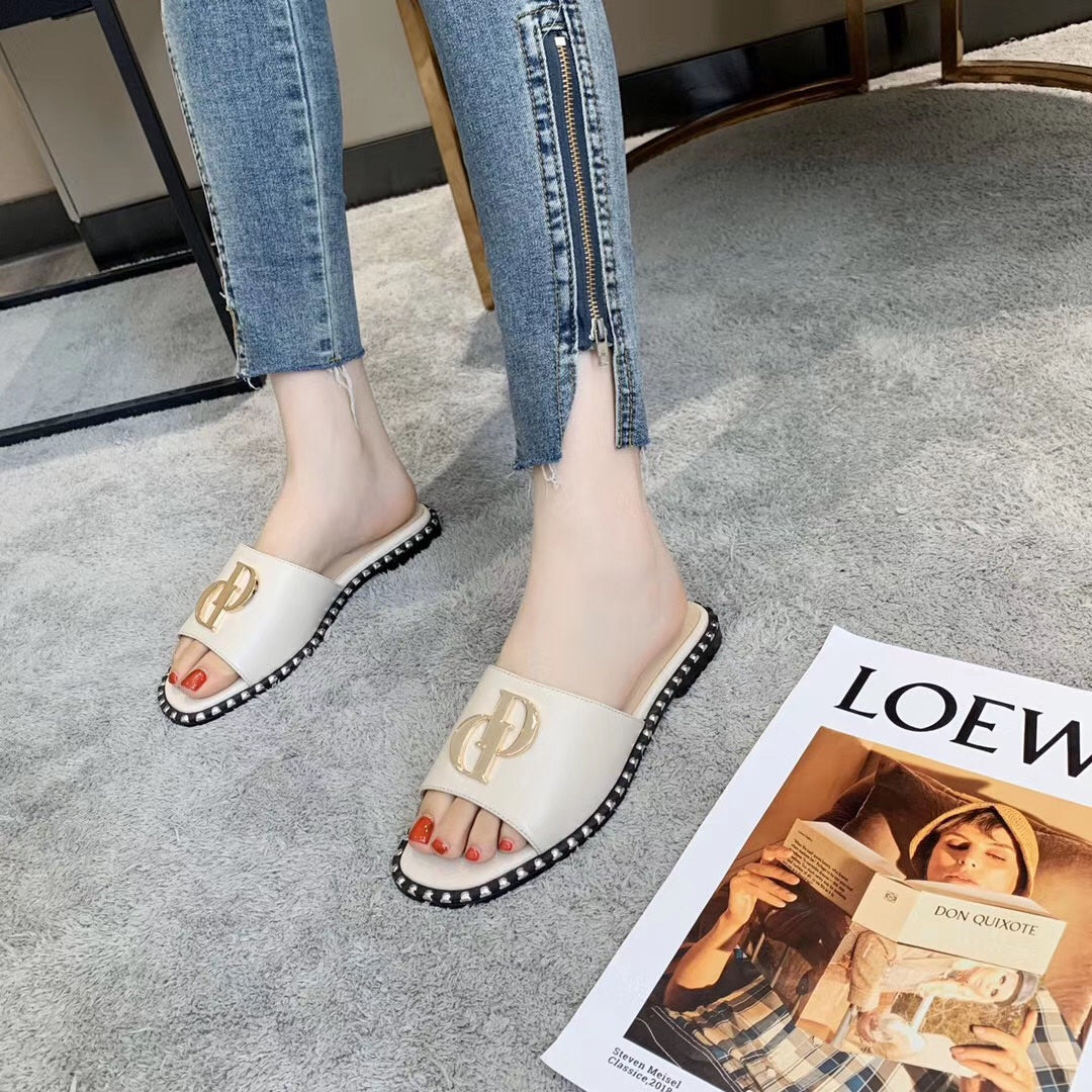 Dior Sandals Sliders in White for women