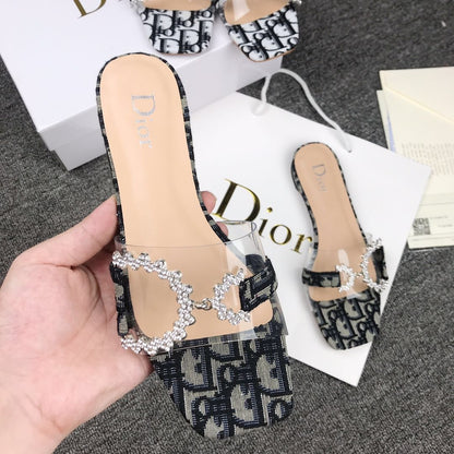 CHRISTIAN DIOR MONOGRAM CANVAS PRINT SLIDES for women