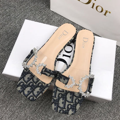 CHRISTIAN DIOR MONOGRAM CANVAS PRINT SLIDES for women