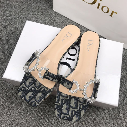 CHRISTIAN DIOR MONOGRAM CANVAS PRINT SLIDES for women